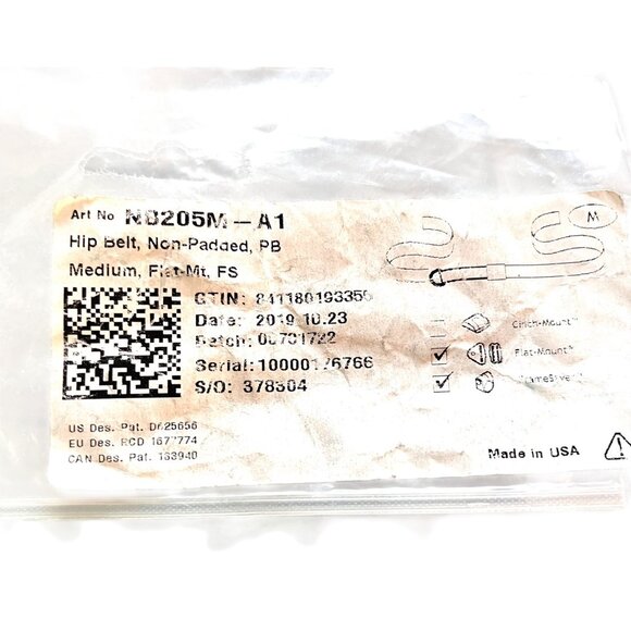 BodyPoint NB205M-A1 Hip Belt Non Padded, PB, Medium, Flat Mount, FS, Wheelchairs - Picture 2 of 2